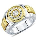 انگشتر مردانه جواهر با نگین الماس تراش برلیان پایه رولکسی: مدل rgm1430