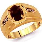 انگشتر مردانه جواهر با نگین الماس تراش و عقیق: مدل rgm1433