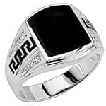 انگشتر مردانه جواهر با نگین الماس تراش برلیان و انیکس طرح ورساچی: مدل rgm1437