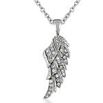 آویز مردانه جواهر با نگین الماس تراش برلیان طرح بال فرشته : مدل npdm1005