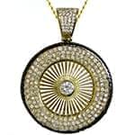 آویز مردانه جواهر با نگین الماس تراش برلیان طرح دوار : مدل npdm1006