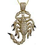 آویز مردانه جواهر با نگین الماس تراش برلیان طرح عقرب: مدل npdm1009