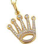 آویز مردانه جواهر با نگین الماس تراش برلیان طرح تاج : مدل npdm1011