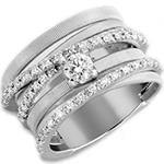 انگشتر زنانه جواهر با نگین الماس تراش برلیان و طلای سفید مدل: ring2089