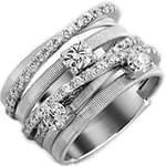 انگشتر زنانه جواهر با نگین الماس تراش برلیان و طلای سفید مدل: ring2091