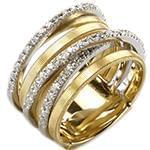 انگشتر زنانه جواهر با نگین الماس تراش برلیان و طلای زرد و سفید مدل: ring2092