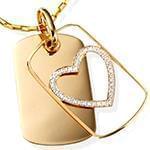 پلاک طلای قلب با نگین الماس تراش برلیان: مدل npdm1017