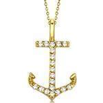 آویز مردانه جواهر با نگین الماس تراش برلیان طرح لنگر: مدل npdm1018