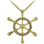 آویز مردانه جواهر با نگین الماس تراش برلیان طرح سکان کشتی: مدل npdm1019