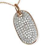 آویز مردانه طلای رز گلد با نگین الماس تراش برلیان: مدل npdm1020