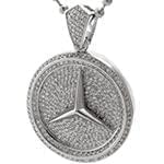 آویز مردانه جواهر با نگین الماس تراش برلیان طرح بنز: مدل npdm1021