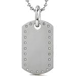 پلاک مردانه طلای سفید با نگین الماس تراش برلیان: مدل npdm1025