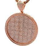 پلاک مردانه طلای رزگلد با نگین الماس تراش برلیان طرح دوار: مدل npdm1027