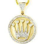 آویز مردانه طلای زرد با نگین الماس تراش برلیان طرح رولکسی: مدل npdm1031