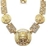 گردنبند مردانه ورساچی طلای زرد با نگین برلیان: مدل npdm1036