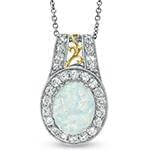 آویز زنانه جواهر با نگین اپال و الماس تراش برلیان مدل: npdf12935