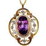 آویز زنانه جواهر با نگین آمتیس و الماس تراش برلیان مدل: npdf12949