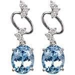 گوشواره طلا و جواهر توپاز و الماس تراش برلیان مدل: edf1299