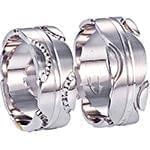 حلقه ست ازدواج طلا با نگین الماس تراش برلیان مدل: srd1325 