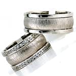 حلقه ست ازدواج طلا با نگین الماس تراش برلیان مدل: srd1329