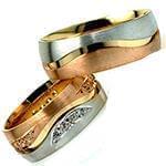 حلقه ست ازدواج طلا با نگین الماس تراش برلیان مدل: srd1331