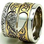 حلقه ست ازدواج طلا با نگین الماس تراش برلیان طرح قلب مدل: srd1333