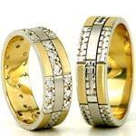 حلقه ست ازدواج طلا با نگین الماس تراش برلیان مدل: srd1336