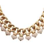 گردنبند طلای کارتیه با نگین الماس تراش برلیان مدل: ndf1287