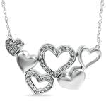 گردنبند طلای سفید با نگین الماس تراش برلیان طرح قلب مدل: ndf1288