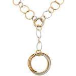 گردنبند طلا با نگین الماس تراش برلیان طرح سه حلقه کارتیه مدل: ndf1289