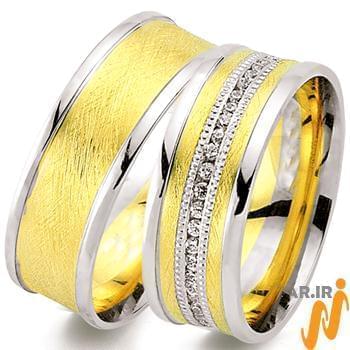 ست حلقه عروسی جواهر با نگین الماس تراش برلیان مدل: srd1279