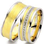 ست حلقه عروسی جواهر با نگین الماس تراش برلیان مدل: srd1279