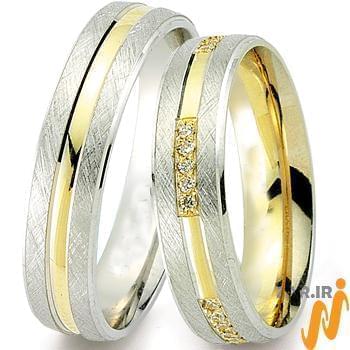 مدل ست حلقه عروسی جواهر با نگین الماس تراش برلیان