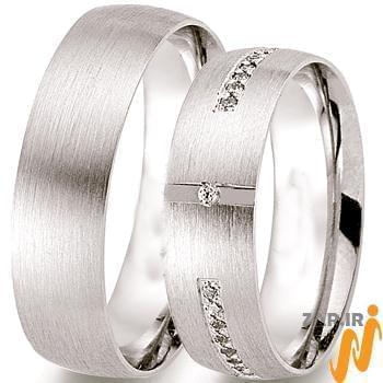 مدل ست حلقه عروسی جواهر با نگین الماس تراش برلیان 