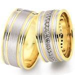 ست حلقه عروسی جواهر با نگین الماس تراش برلیان مدل: srd1287