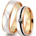 ست حلقه جواهر با نگین الماس تراش برلیان سیاه و سفید مدل: srd1288