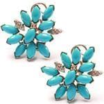 گوشواره جواهر فیروزه و الماس تراش برلیان مدل: edf1275