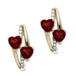 گوشواره جواهر گارنت و الماس تراش برلیان مدل: edf1276