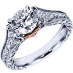 حلقه نامزدی جواهر با نگین الماس تخمه ای و برلیان مدل : eng2112