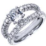 حلقه نامزدی جواهر با نگین الماس تخمه ای و برلیان مدل : eng2114