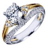 حلقه نامزدی جواهر با نگین الماس تخمه ای و برلیان مدل : eng2115