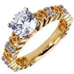 حلقه نامزدی جواهر با نگین الماس تخمه ای و برلیان مدل : eng2117