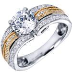 حلقه نامزدی جواهر با نگین الماس تخمه ای و برلیان مدل : eng2118