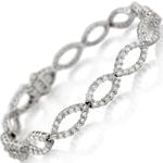 دستبند الماس تراش برلیان با طلای سفید مدل: bgd2037 