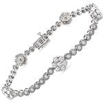 دستبند الماس تراش برلیان با طلای سفید طرح فلاور مدل: bgd2039