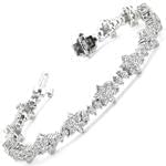 دستبند الماس تراش برلیان با طلای سفید طرح فلاور مدل: bgd2040