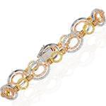 دستبند الماس تراش برلیان با طلای زرد و سفید و رزگلد مدل: bgd2041