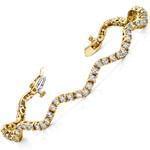 دستبند الماس تراش برلیان با طلای زرد طرح پیچک مدل: bgd2042