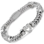 دستبند الماس تراش برلیان با طلای سفید طرح قلب مدل: bgd2043