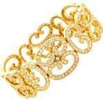 دستبند الماس تراش برلیان با طلای زرد طرح فلاور مدل: bgd2044